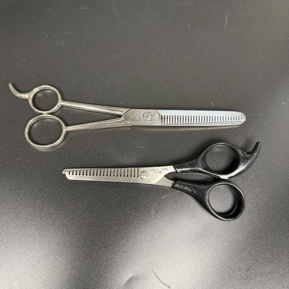 Lot Of 2‎ Vintage Thinning Shears Scissors Made in Italy And Japan Hofritz